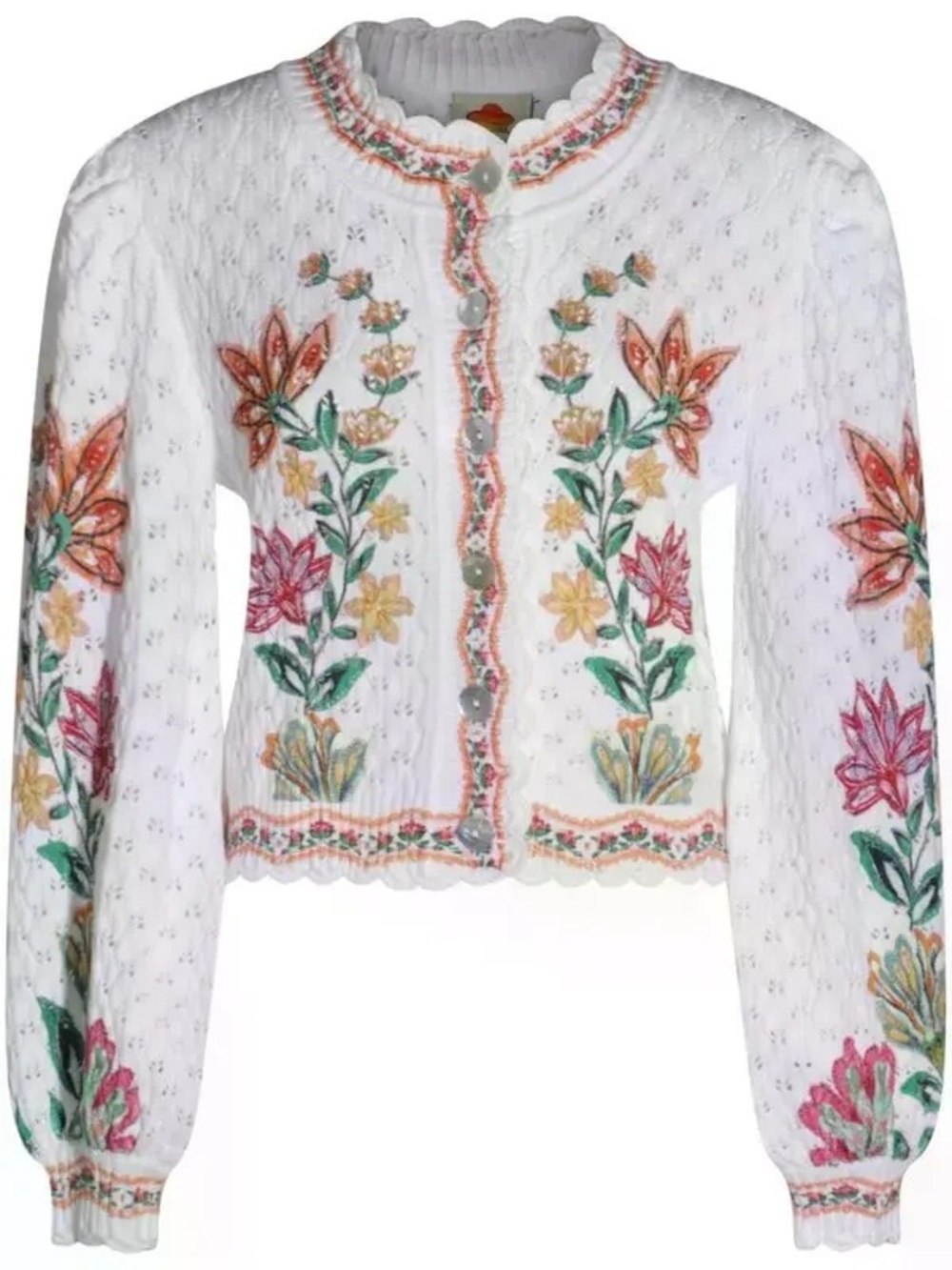 FARM Rio Garden Delight Rosewood Sweater Cardigan Size XL
